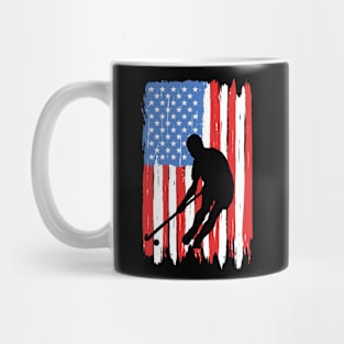 American Flag Hockey Field Graphic Mug